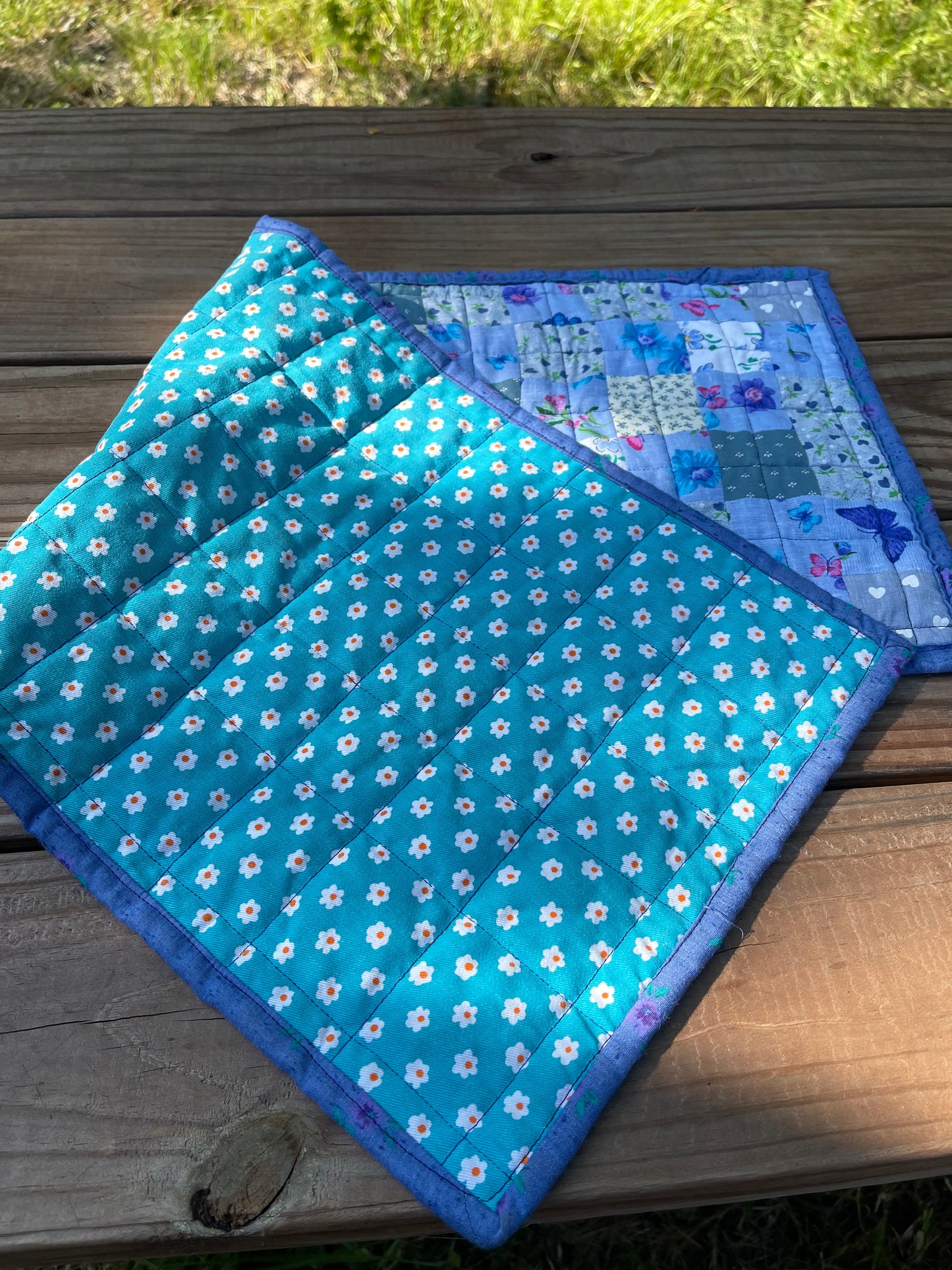 Blue mini quilt