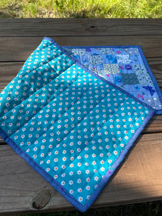 Blue mini quilt